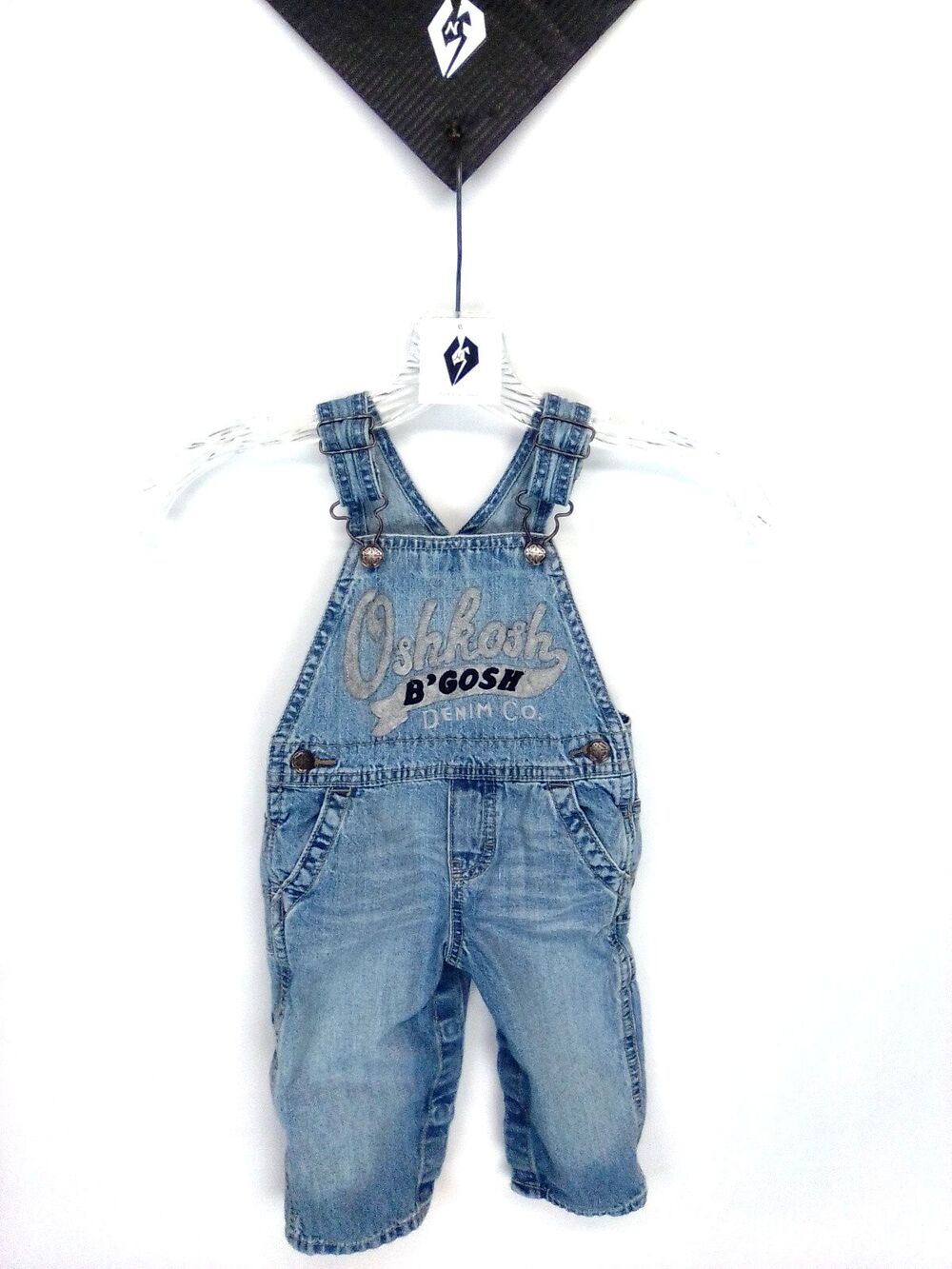 Oshkosh B' Gosh Denim Co. Baby Adjustable Overalls Straps Carpenter Pants 12 M